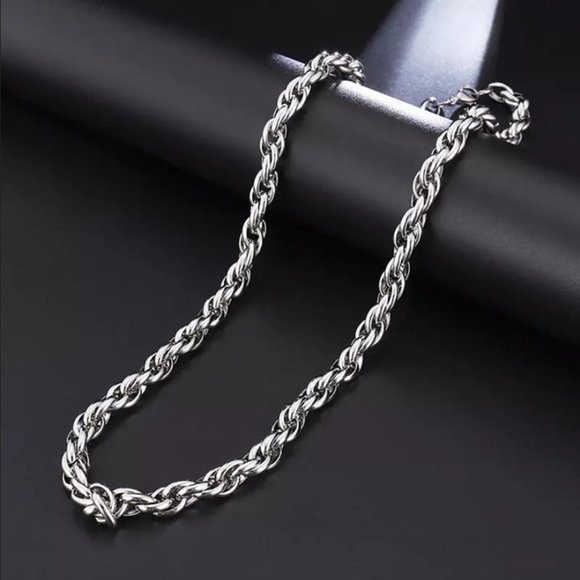 Accessories | 22 Mens 18k White Gold Twisted Rope Chain Necklace 22 ...